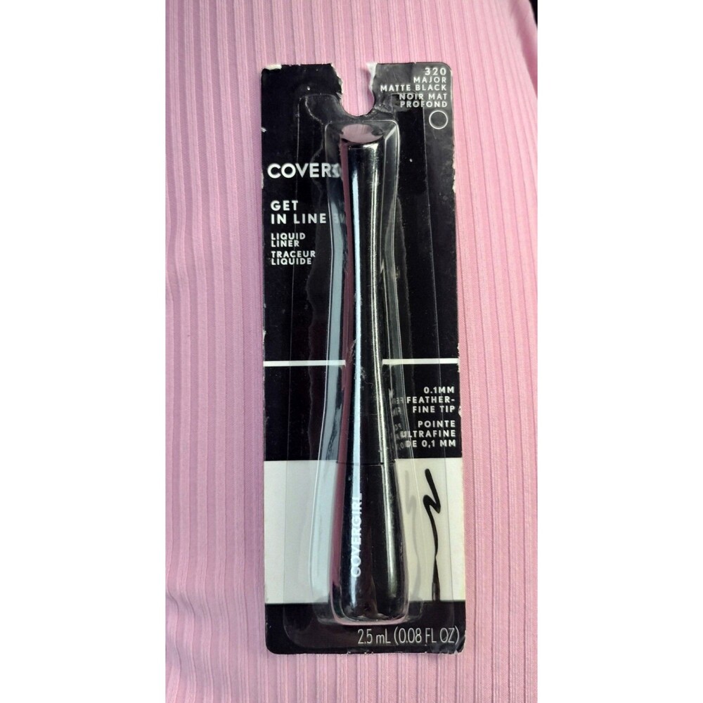 CoverGirl Eyeliner Get In Line Liquid Liner 320 Major Matte Black Eye Makeup 3x